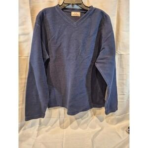Columbia Knit V Neck Long Sleeve Vintage 90s Pullover Shirt Men's L Blue